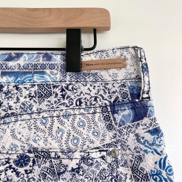 ANTHROPOLOGIE Pilcro Jacquard Spring Summer Pants - Picture 14 of 16